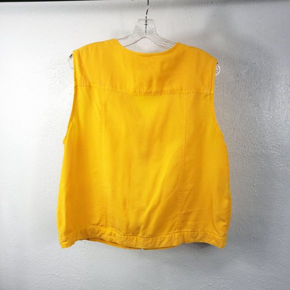 Jones New York Sport Women's Butterfly Yellow Full Zip Pockets Coat Jacket Vest - Picture 6 of 12